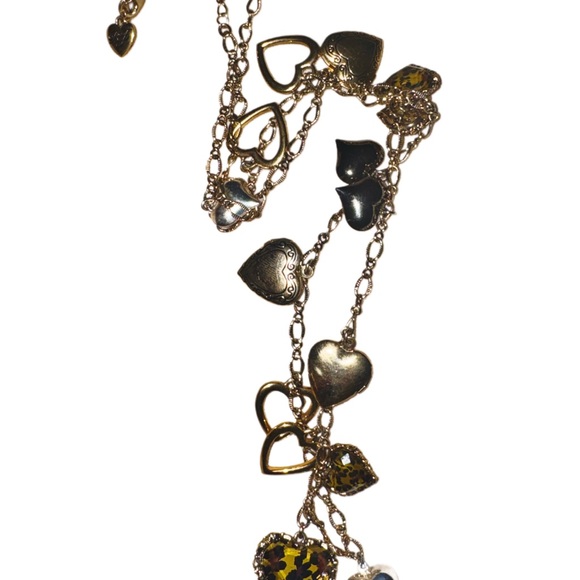 VTG - 90s Betsey Johnson - Hearts and Lockets Gold Tone Necklace - Picture 6 of 13